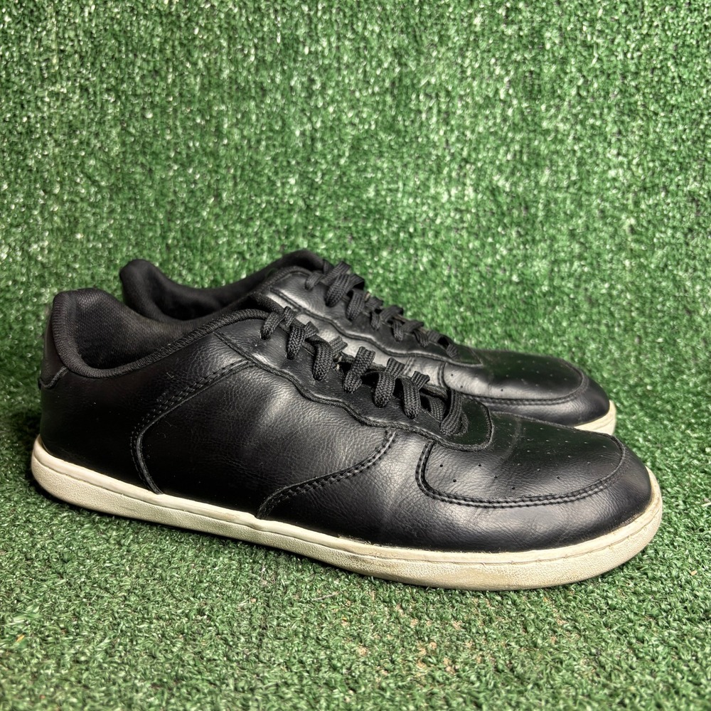 Feelgrounds Courtside Leather Barefoot Minimalist Zero Drop Sneaker Black Men 10